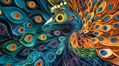 Colorful Paper Peacock