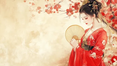 Elegant Hanfu in Courtyard