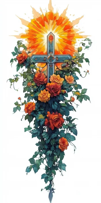 Colorful Floral Cross