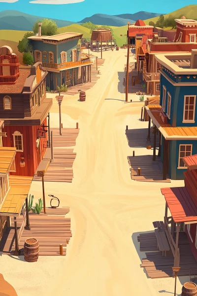 Simplistic Wild West Town