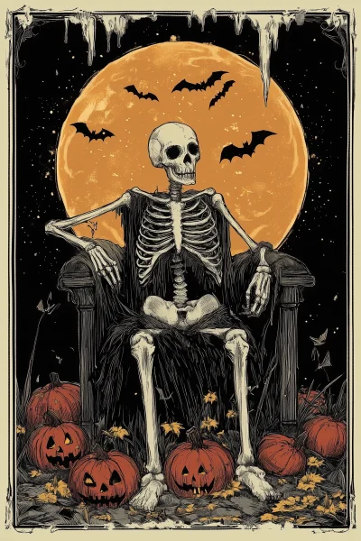 Halloween Tarot Card Poster