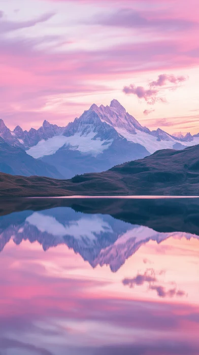 Serene Mountain Lake at Dusk