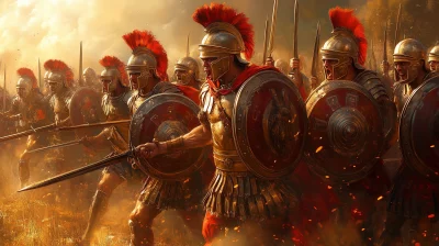 Roman Warriors in Battle