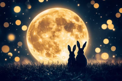 Rabbits Under the Moonlight