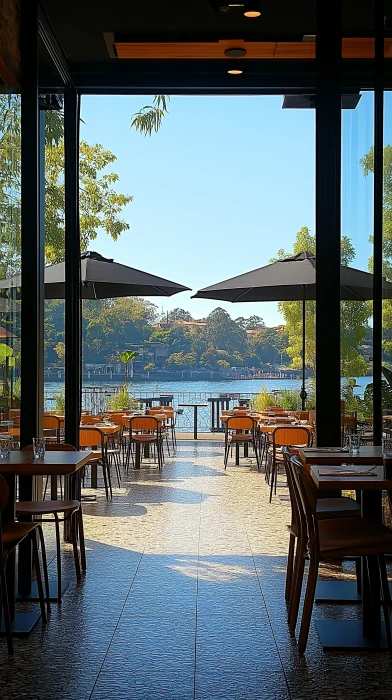 Outdoor Cafe with River View