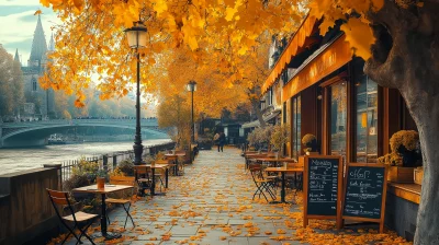 Autumn Cafe Scene