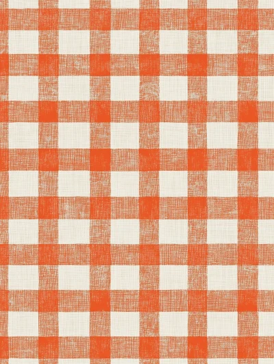 Orange and White Gingham