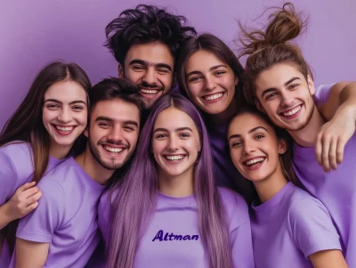 Happy Friends in Purple