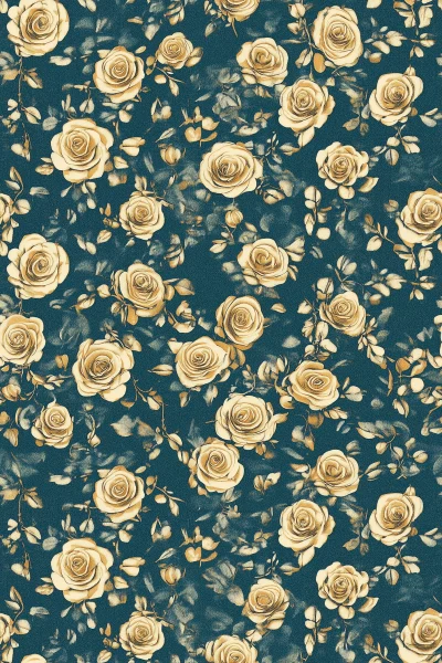 Gold Foil Roses Pattern