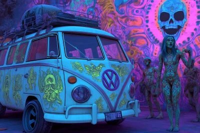 Dieselpunk VW Camper at Rave