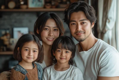 Modern Japanese Family Portrait