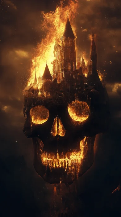 Skull Castle on Fire