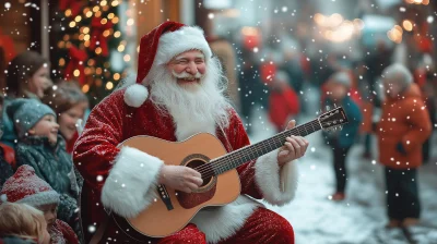 Santa Claus Playing Guitar