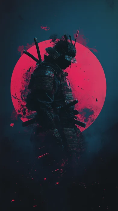 Vaporwave Samurai Portrait