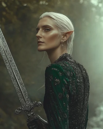 Graceful High Elf in Majestic Light