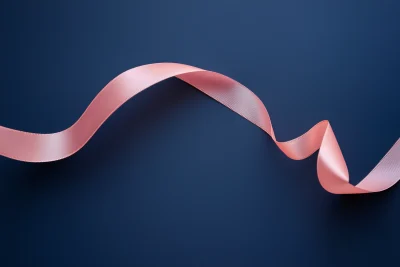 Pink Ribbon on Dark Background