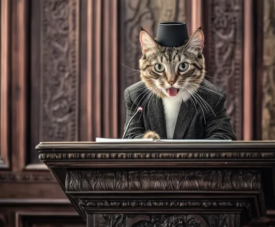 Cat Giving Speech