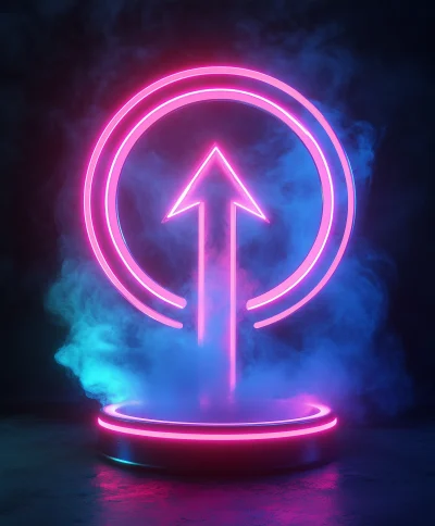 Neon Upgrade Arrow Icon