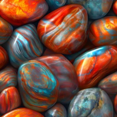 Glossy Multicolored Stones Pattern