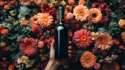 Vibrant Wine and Flowers