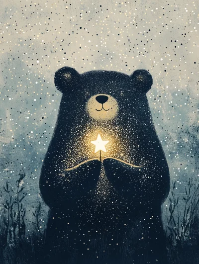 Bear Holding a Shooting Star