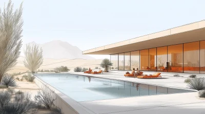 Architectural Club House in the Desert