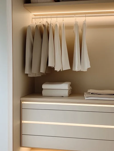 Clean and Neat Closet with Light Fittings