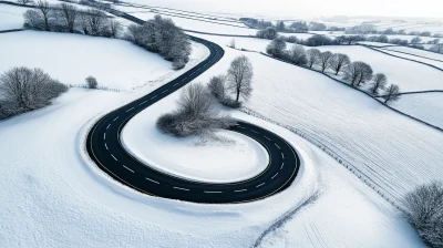 Winding Winter Road