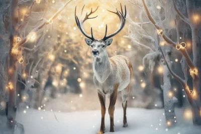 Enchanted Deer in Snow