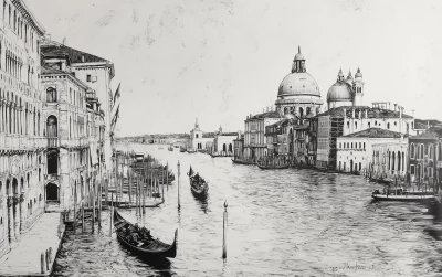 Venice Grand Canal Etching