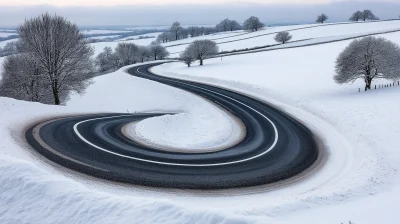 Winding Winter Road