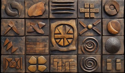 Rustic African Symbols Relief