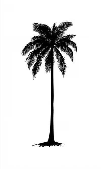 Tall Queen Palm Tree Illustration