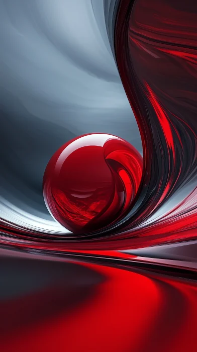 Elegant Red Ball Abstract