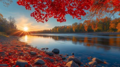 Autumn River Reflection