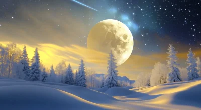 Enchanting Winter Night Scene