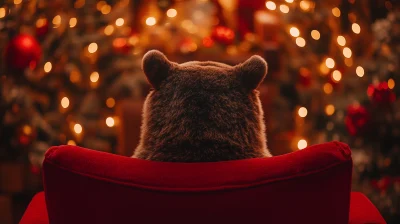 Cozy Christmas Bear Scene