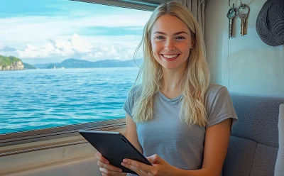 Smiling Woman on Cruise