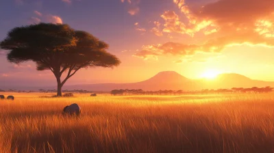 African Sunset on the Savanna