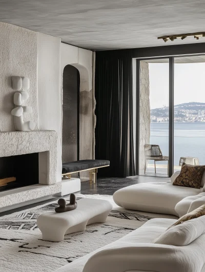 Elegant Living Room with Bosphorus View