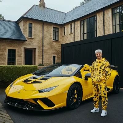 Athletic Male in Lamborghini