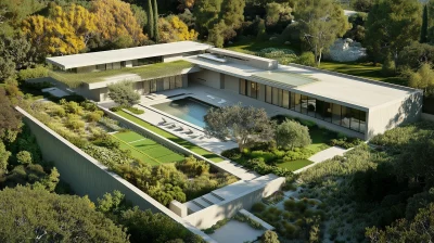 Aerial View of a Malibu Mansion