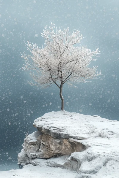 Leafless Tree in Snow