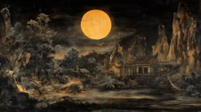 18th Century Chinese Landscape at Night