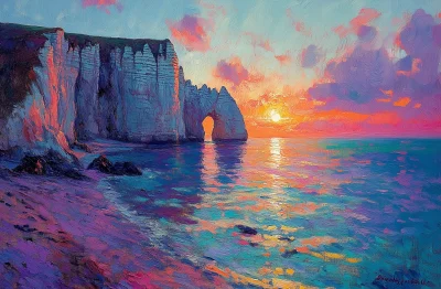 Sunset over Étretat