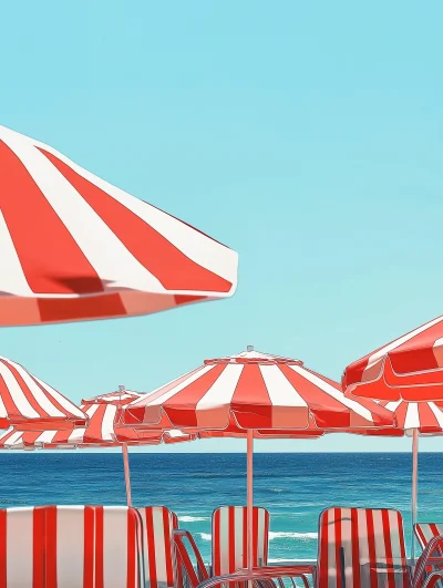 Cafe with Striped Umbrellas