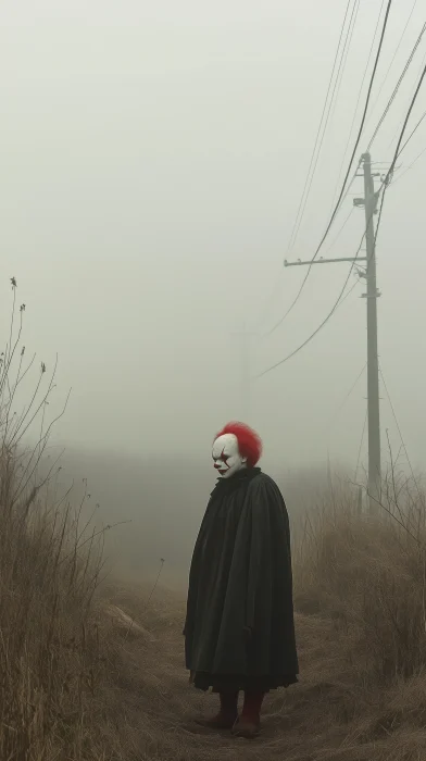 Surreal Clown Gods in Fog