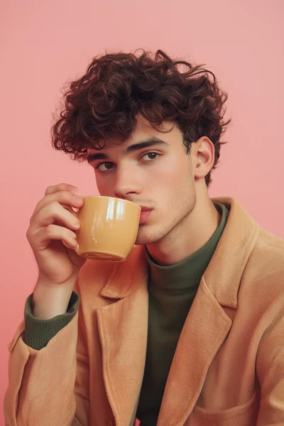 Young Man Enjoying Tea