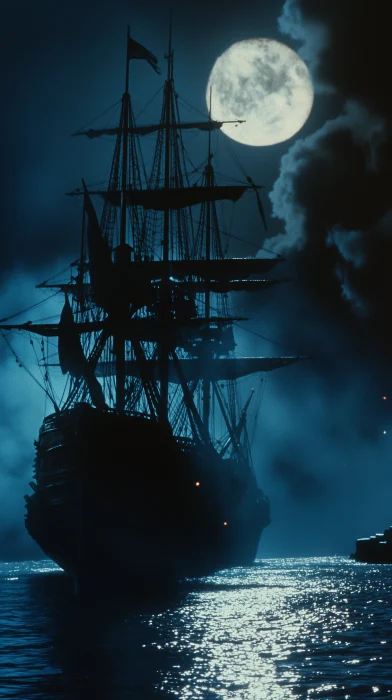 Pirate Ship at Night