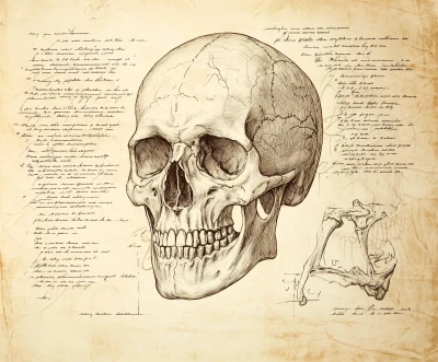 Victorian Era Skull Diagram